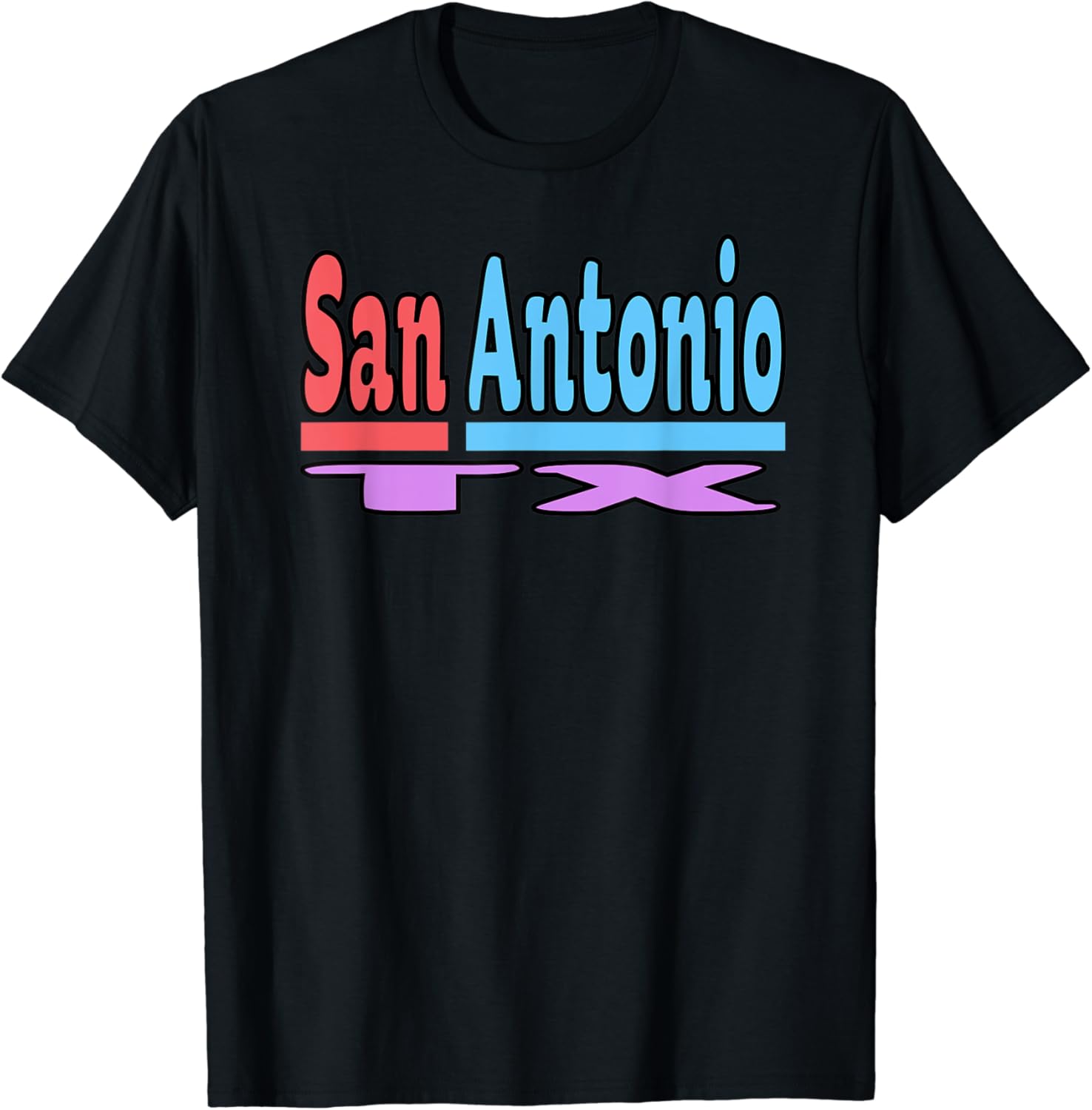 San Antonio Texas TX with bright colors TShirt Clothing